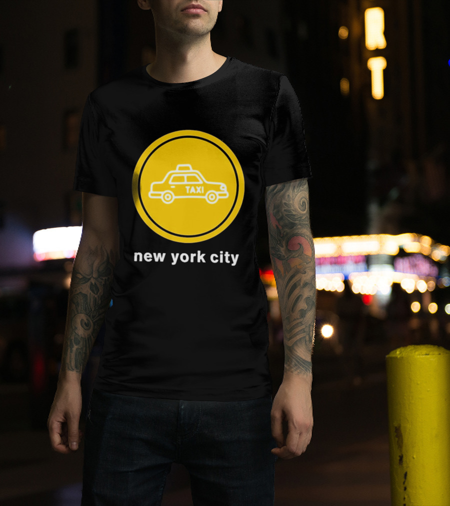New York City Taxi Cab Blink 182 Iconic Yellow Circle T-Shirt