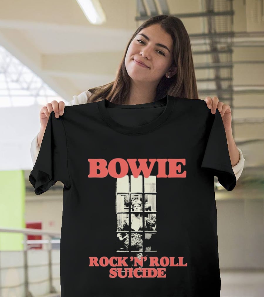 Bowie Rock N Roll Suicide Vintage Block T-Shirt