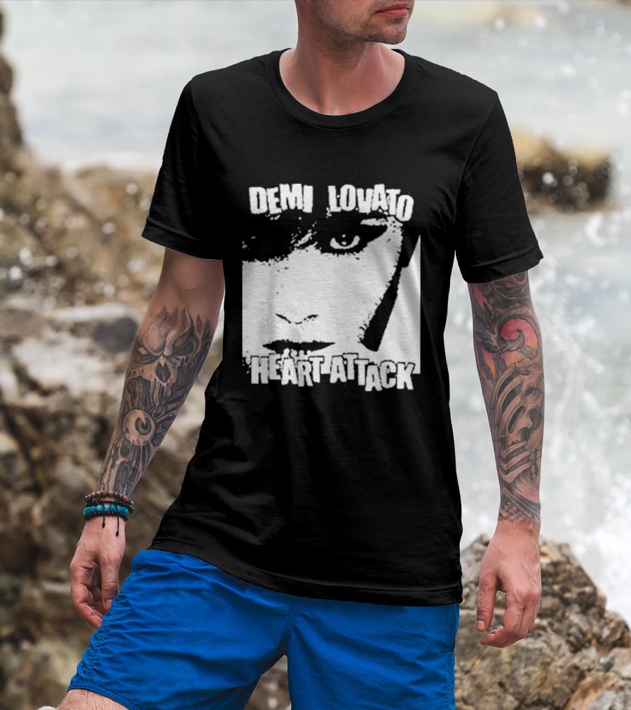 Demi Lovato Heart Attack Anniversary Face T-Shirt