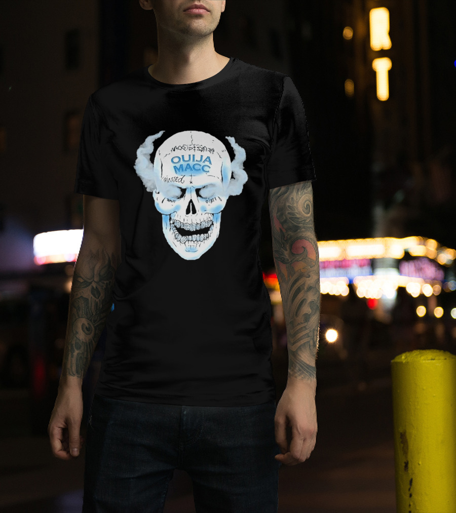 Ouija Macc Skull Blessed Trash Smoke Effect Design D 977 T-Shirt