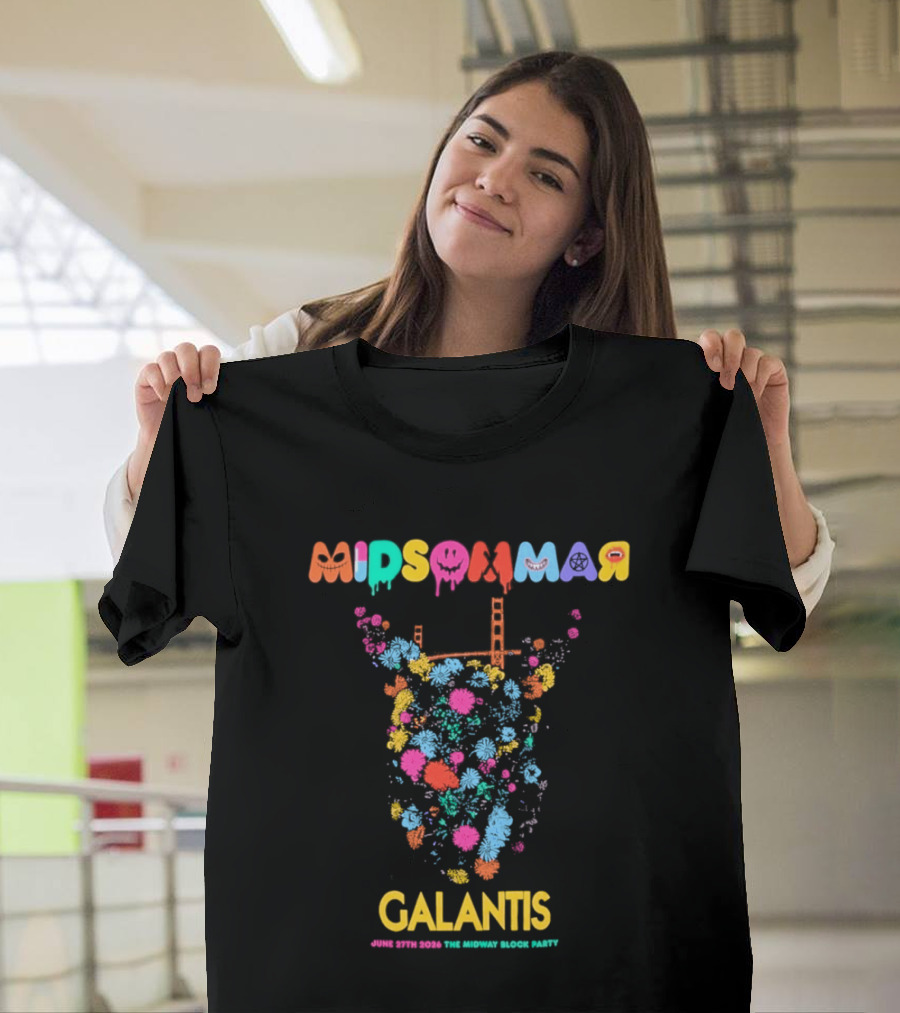Midsommar Galantis Midway Block Party 2026 Vibrant Paint Explosion T-Shirt