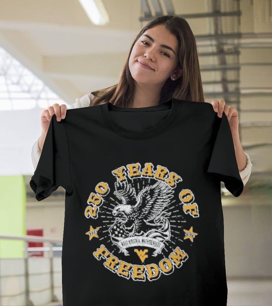 West Virginia Mountaineers 250 Years Of Freedom Americana Eagle T-Shirt