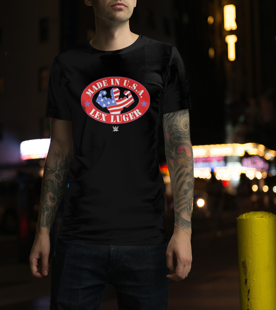 Made In USA Lex Luger Muscle Stars Stripes WWE 2026 T-Shirt