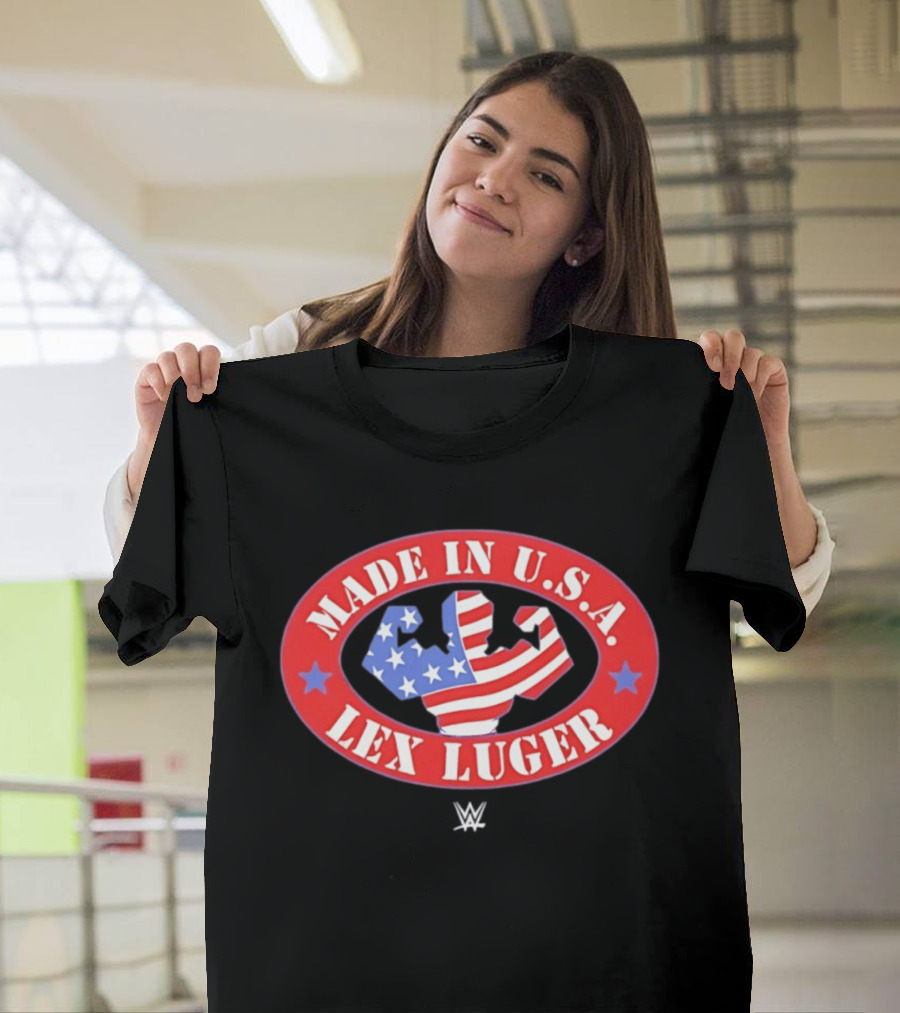 Made In USA Lex Luger Muscle Stars Stripes WWE 2026 T-Shirt