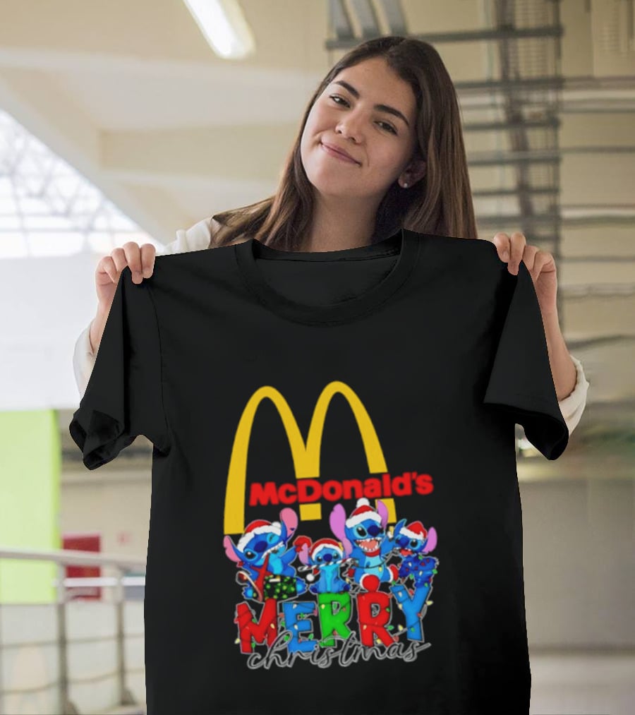 McDonald's Stitch Merry Christmas 2025 T-Shirt