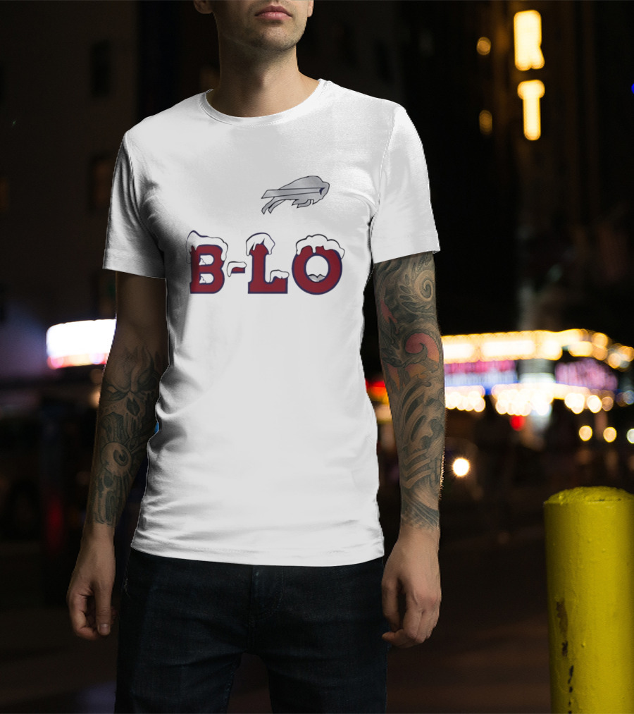 B LO Buffalo Bills Snowy Logo NFL Team T-Shirt