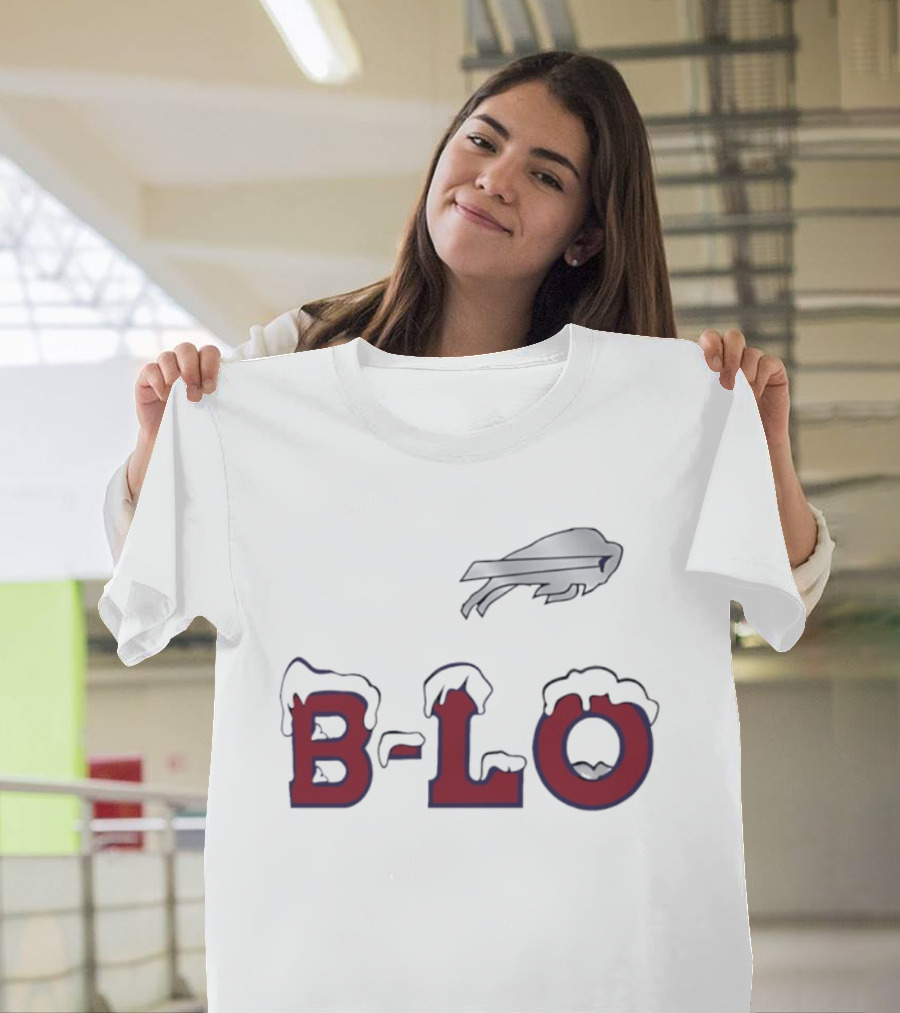 B LO Buffalo Bills Snowy Logo NFL Team T-Shirt