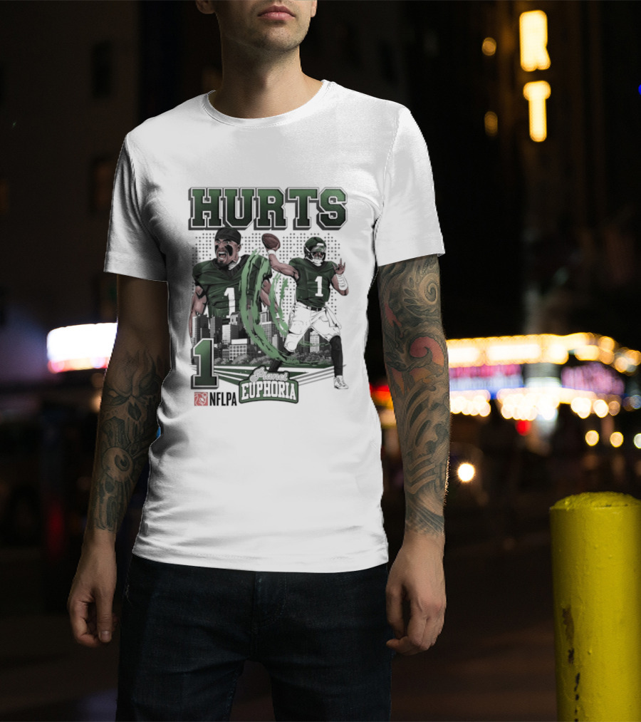 Jalen Hurts 1 Euphoria Philadelphia Eagles Player Collage T-Shirt