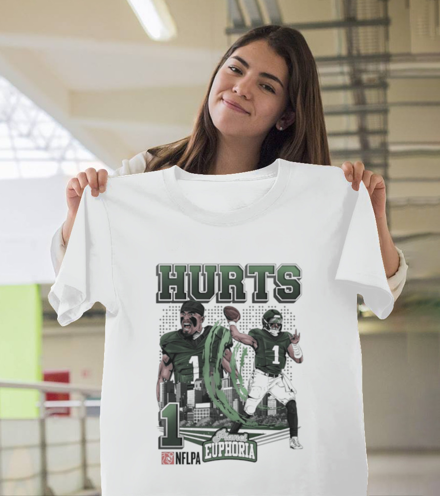 Jalen Hurts 1 Euphoria Philadelphia Eagles Player Collage T-Shirt