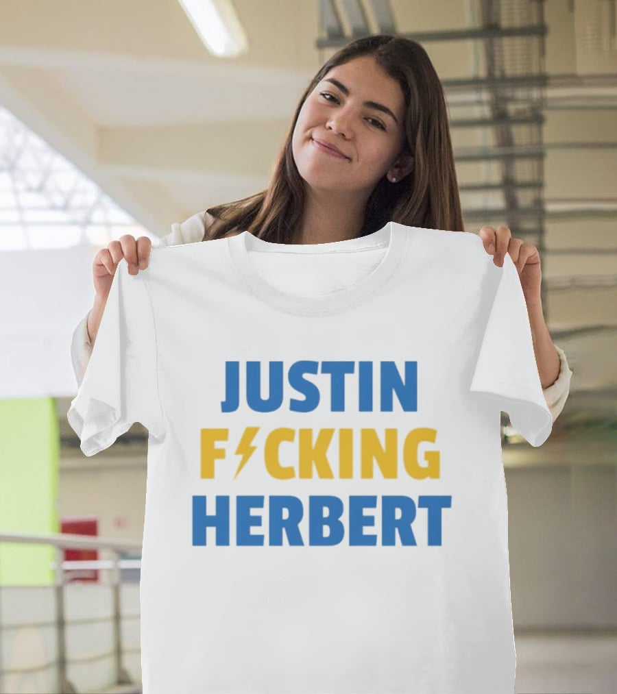 Justin Fucking Herbert Los Angeles Chargers Football Bolt T-Shirt