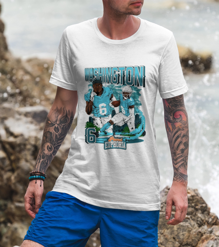Miami Dolphins Football Washington 6 Player Planet Euphoria T-Shirt