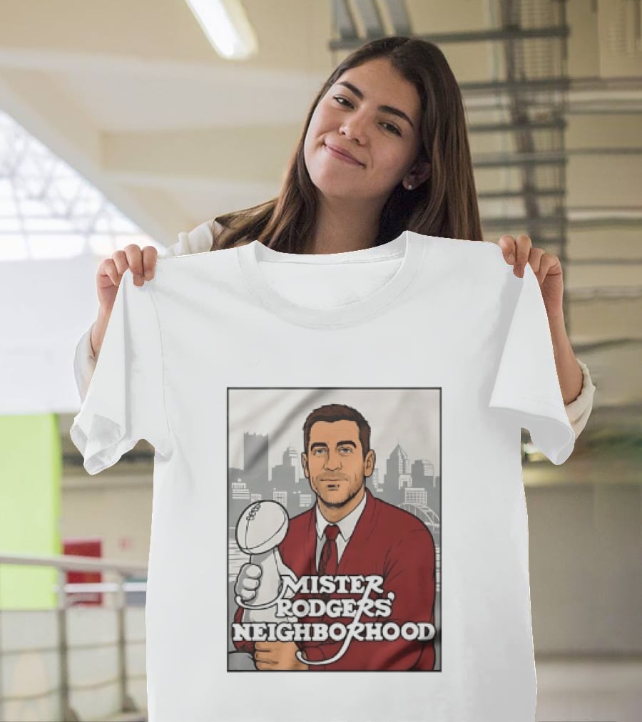Mister Rodgers Neighborhood Aaron Rodgers Pittsburgh Skyline T-Shirt
