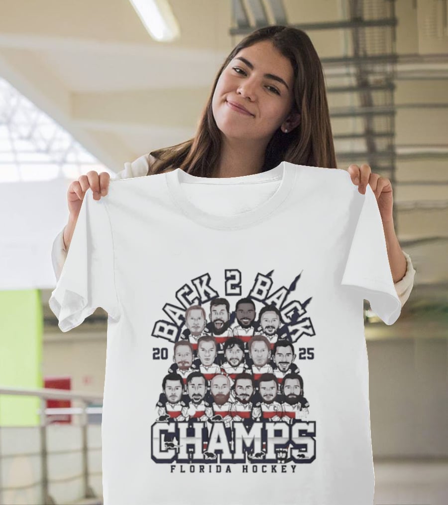 Florida Panthers Back 2 Back Champs 2025 Hockey T-Shirt