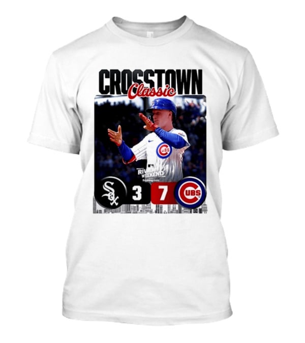Crosstown Classic Cubs Victory Over White Sox 7 3 Pete Crow Armstrong MLB Rival Weekend T-Shirt