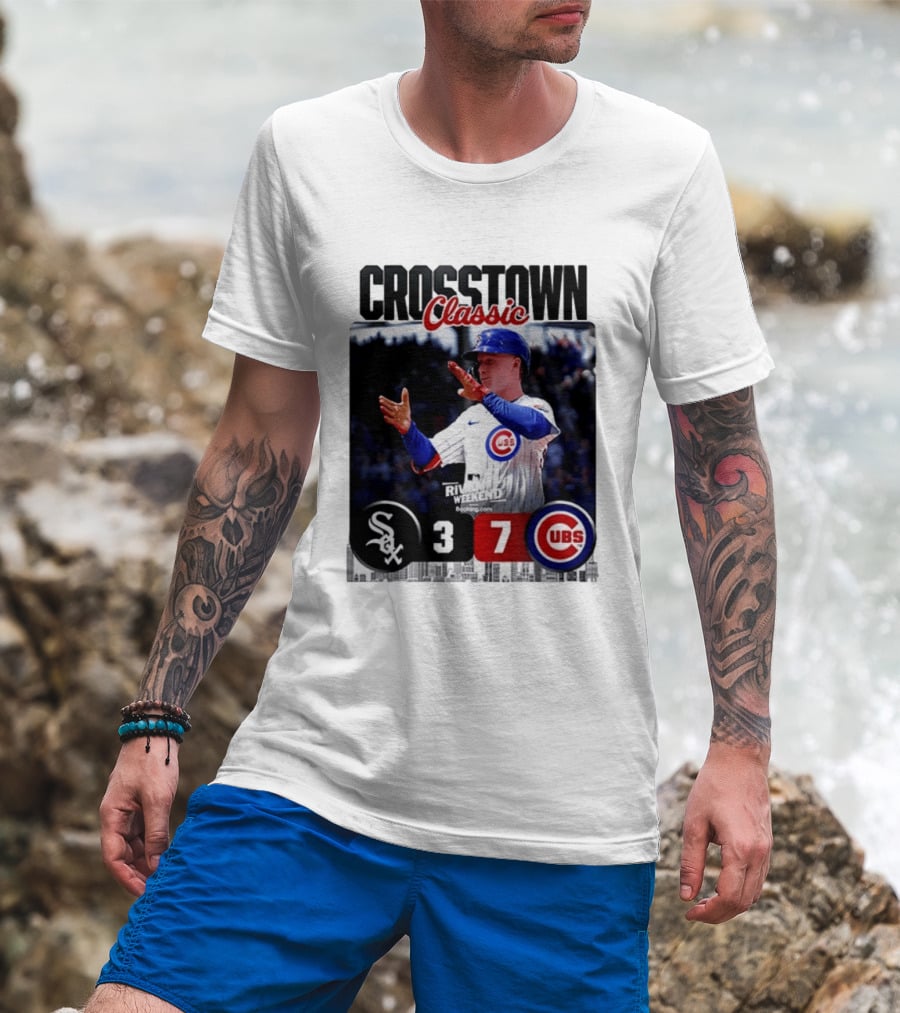 Crosstown Classic Cubs Victory Over White Sox 7 3 Pete Crow Armstrong MLB Rival Weekend T-Shirt
