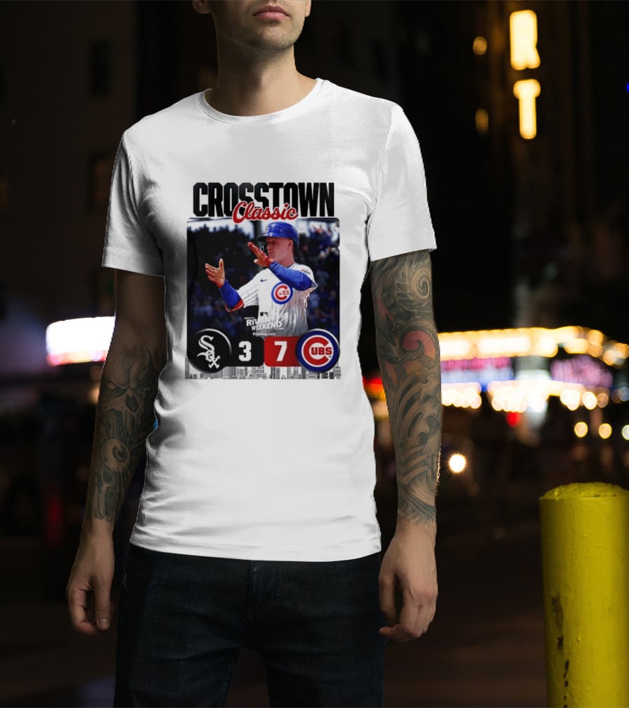 Crosstown Classic Cubs Victory Over White Sox 7 3 Pete Crow Armstrong MLB Rival Weekend T-Shirt