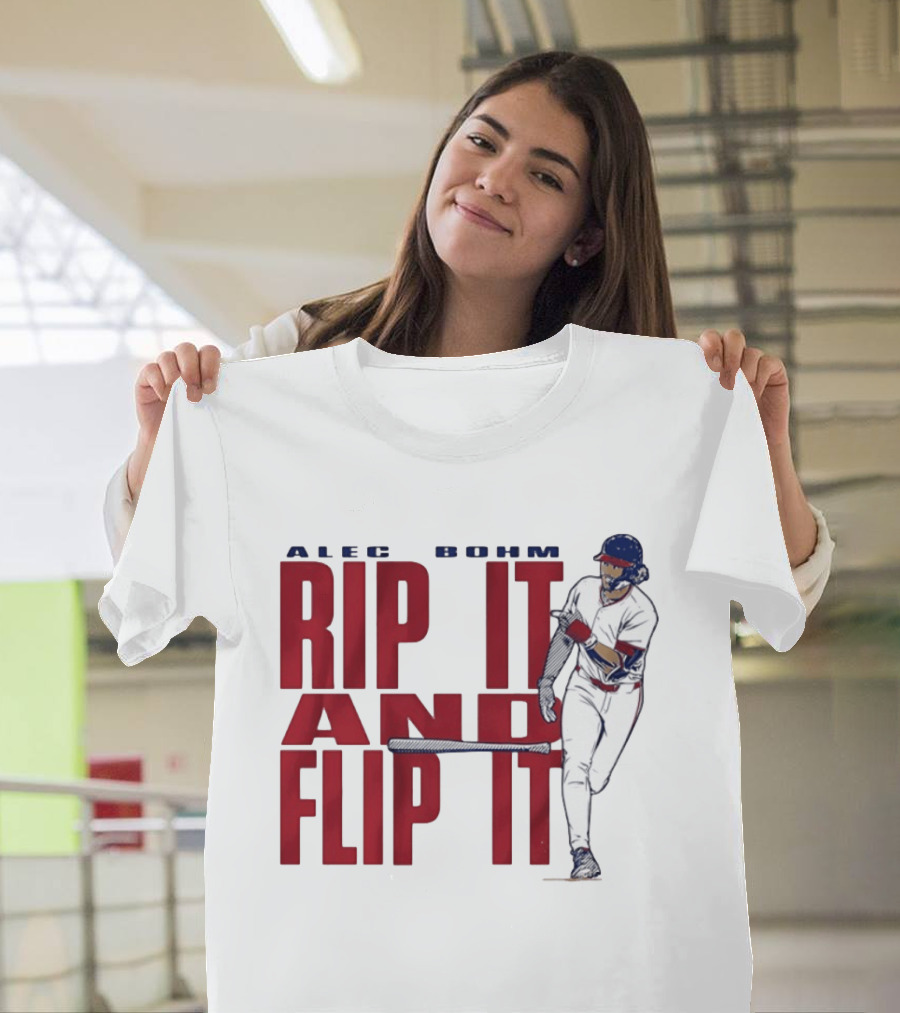 Philadelphia Phillies Alec Bohm Rip It And Flip It Baseball Player T-Shirt