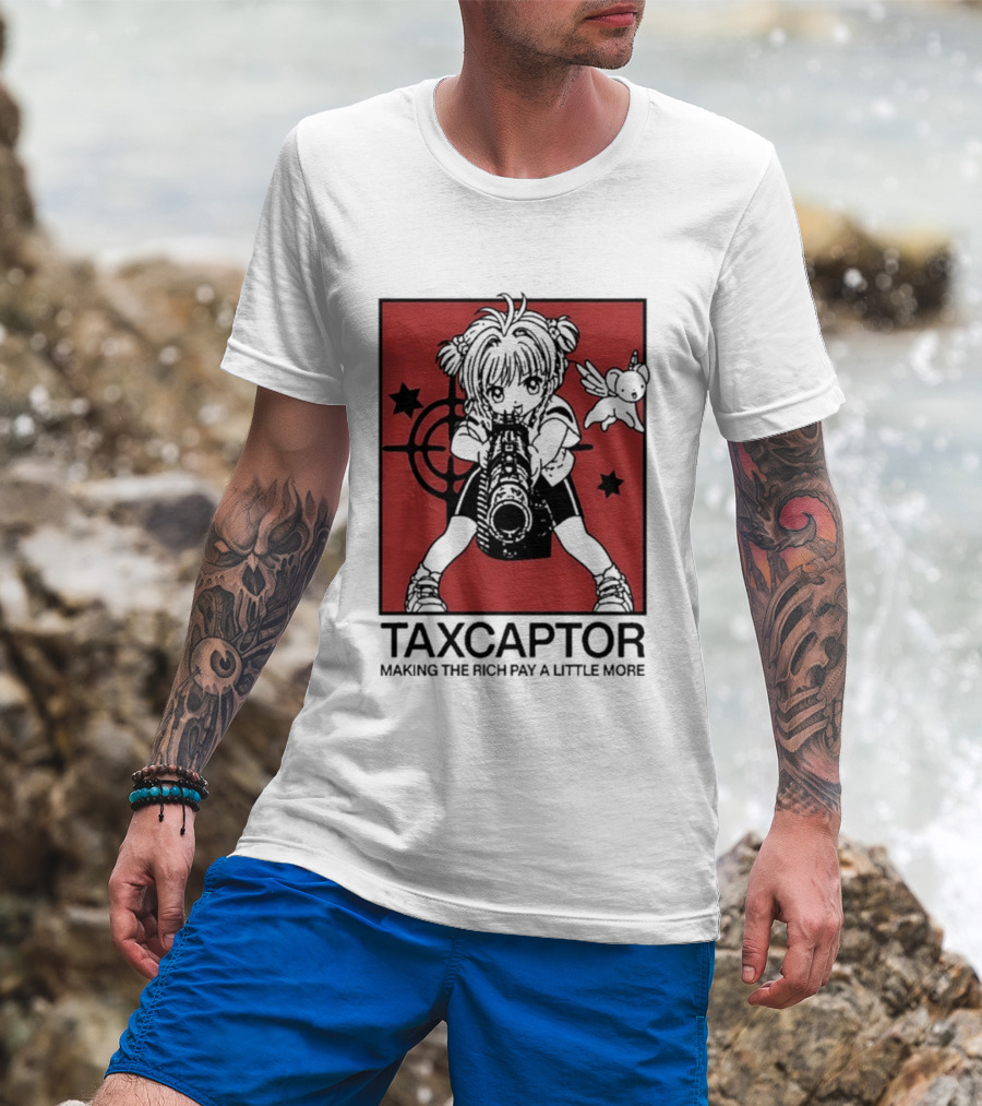 Sakura Cardcaptor Taxcaptor Making The Rich Pay A Little More Bold Anime Mashup T-Shirt