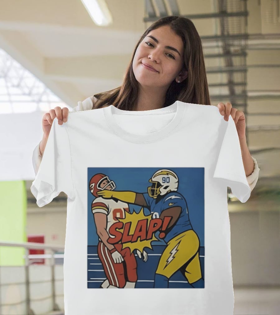SLAP Teair Tart Hits Travis Kelce Helmets Chargers Chiefs Football T-Shirt