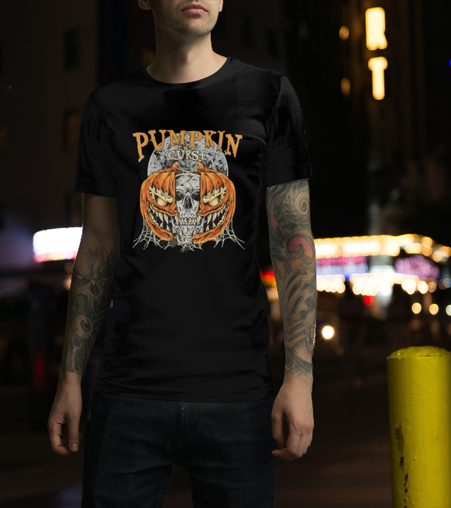 Pumpkin Curse Halloween Skull Horror Spooky T-Shirt