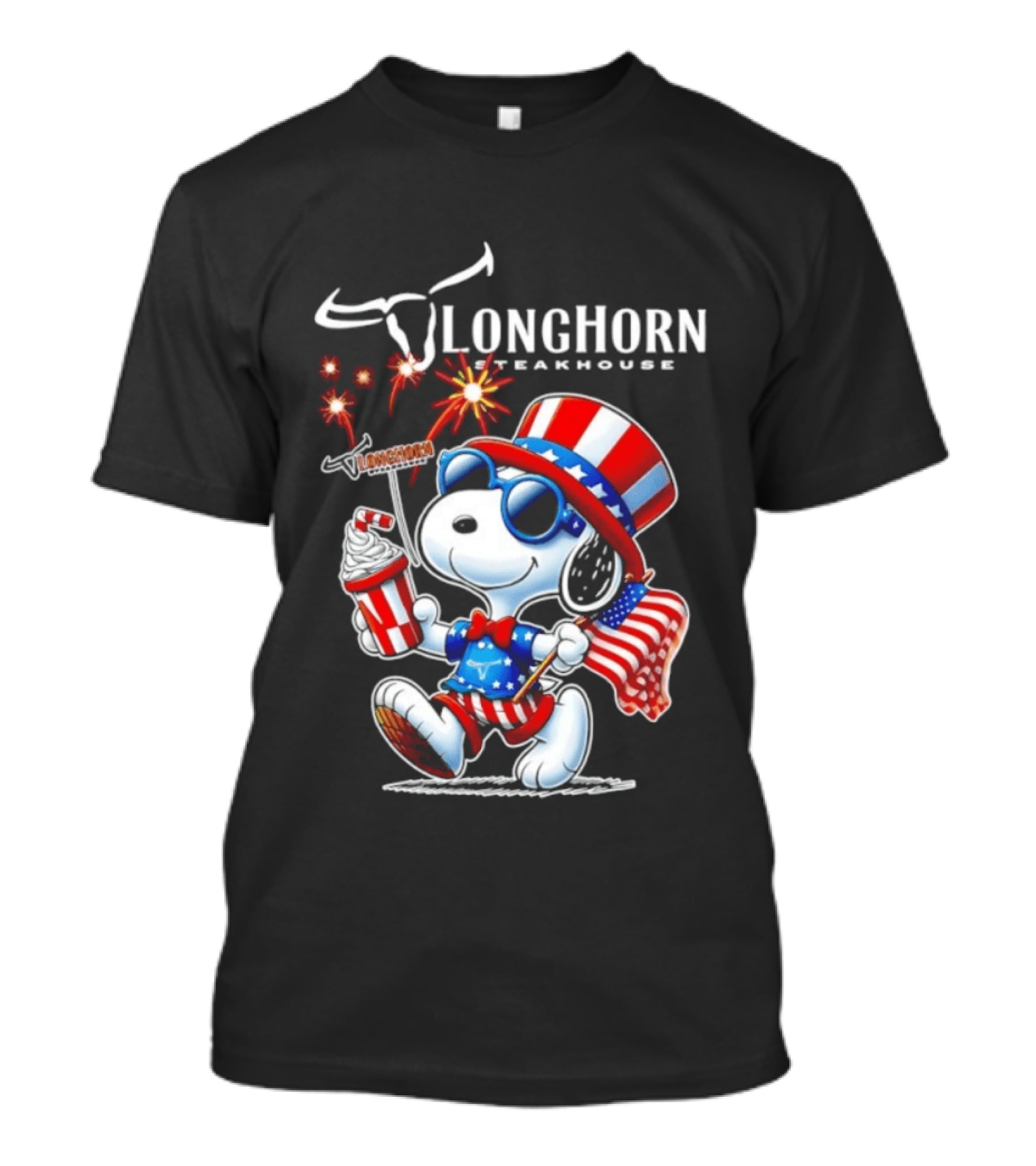 Snoopy Longhorn Steakhouse USA 1776 2026 250th Anniversary Celebration T-Shirt