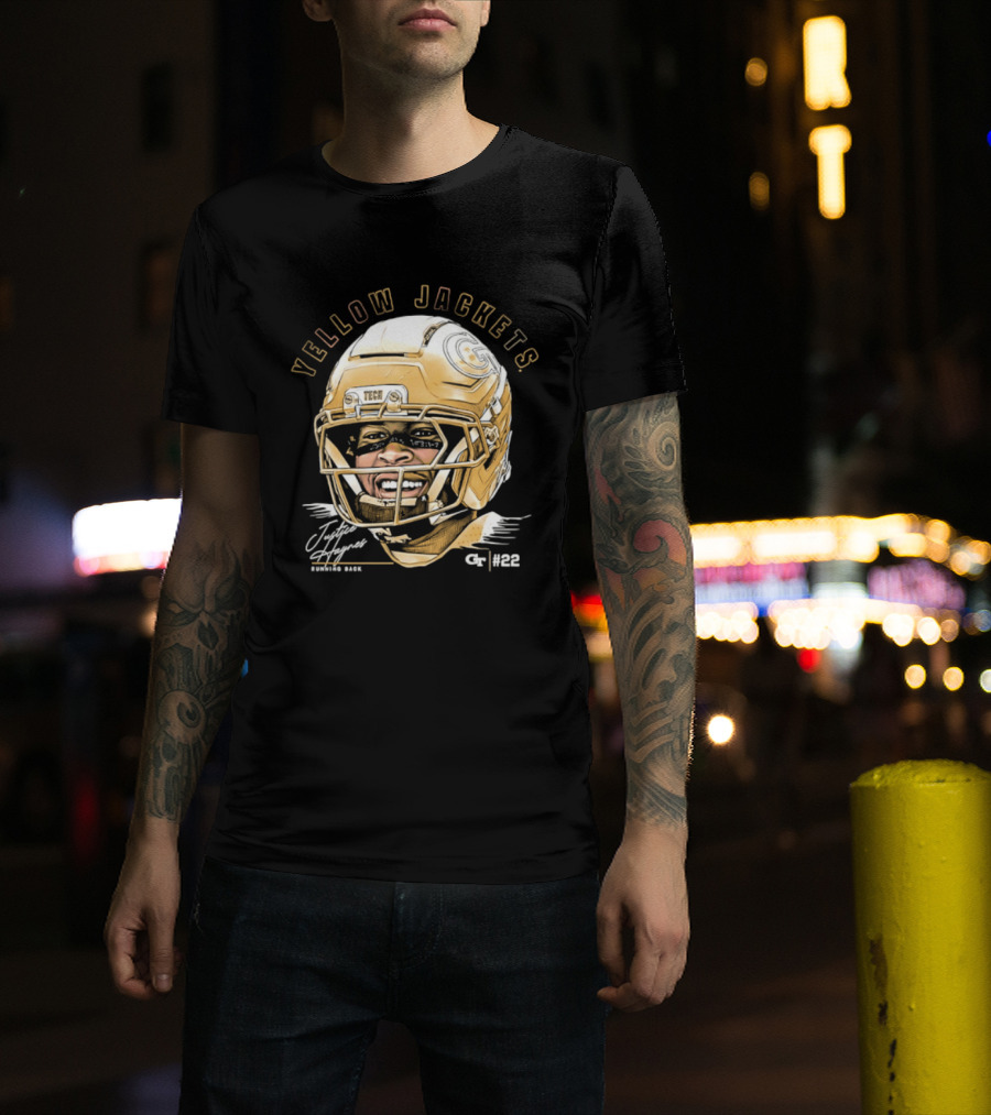 Georgia Tech Yellow Jackets Justice Haynes Running Back 22 Football T-Shirt