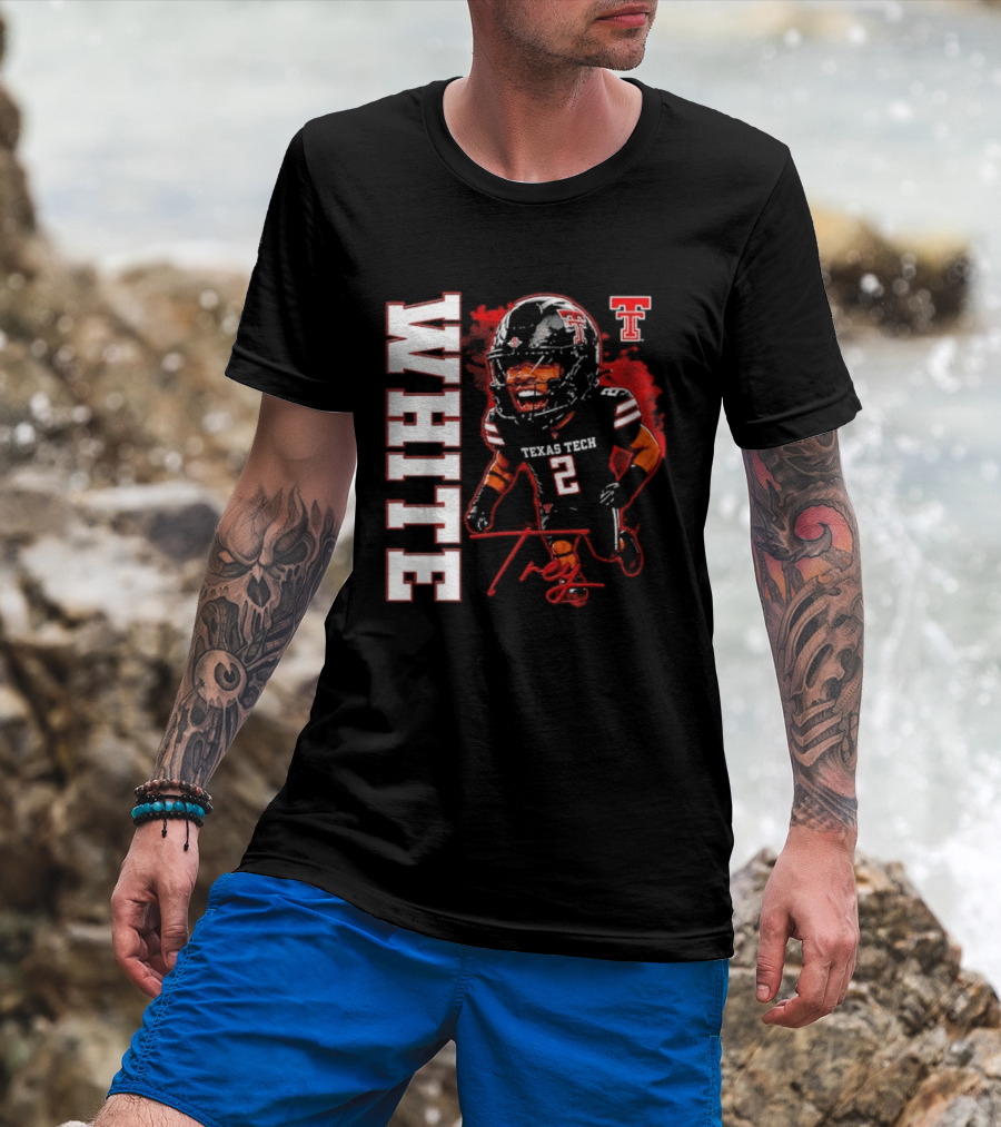 Texas Tech Red Raiders Trey White 2 NCAA Football Caricature T-Shirt