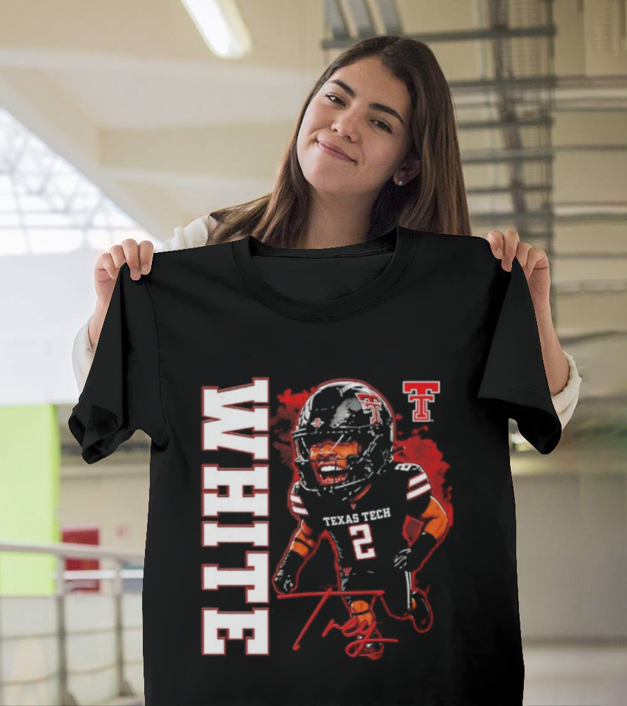 Texas Tech Red Raiders Trey White 2 NCAA Football Caricature T-Shirt