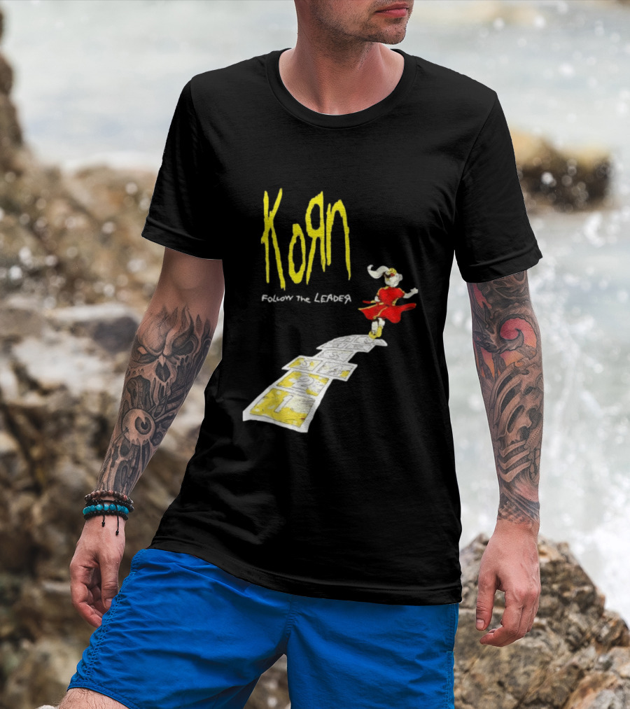 Korn Follow The Leader Nu Metal Band Hopscotch Cover T-Shirt