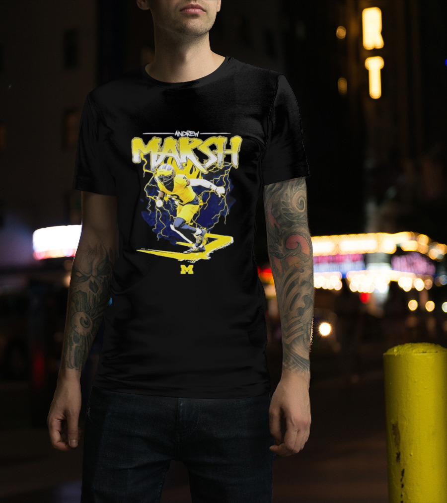 Andrew Marsh 3 Michigan Wolverines Football Player NCAA T-Shirt