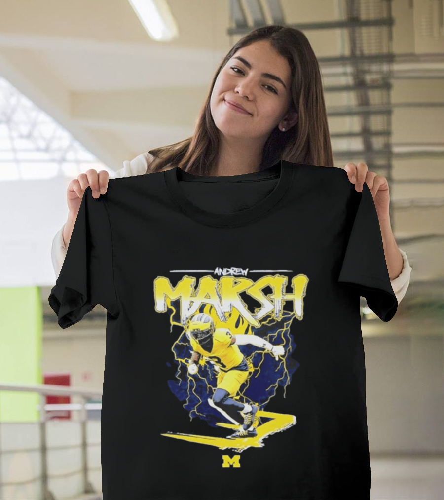 Andrew Marsh 3 Michigan Wolverines Football Player NCAA T-Shirt