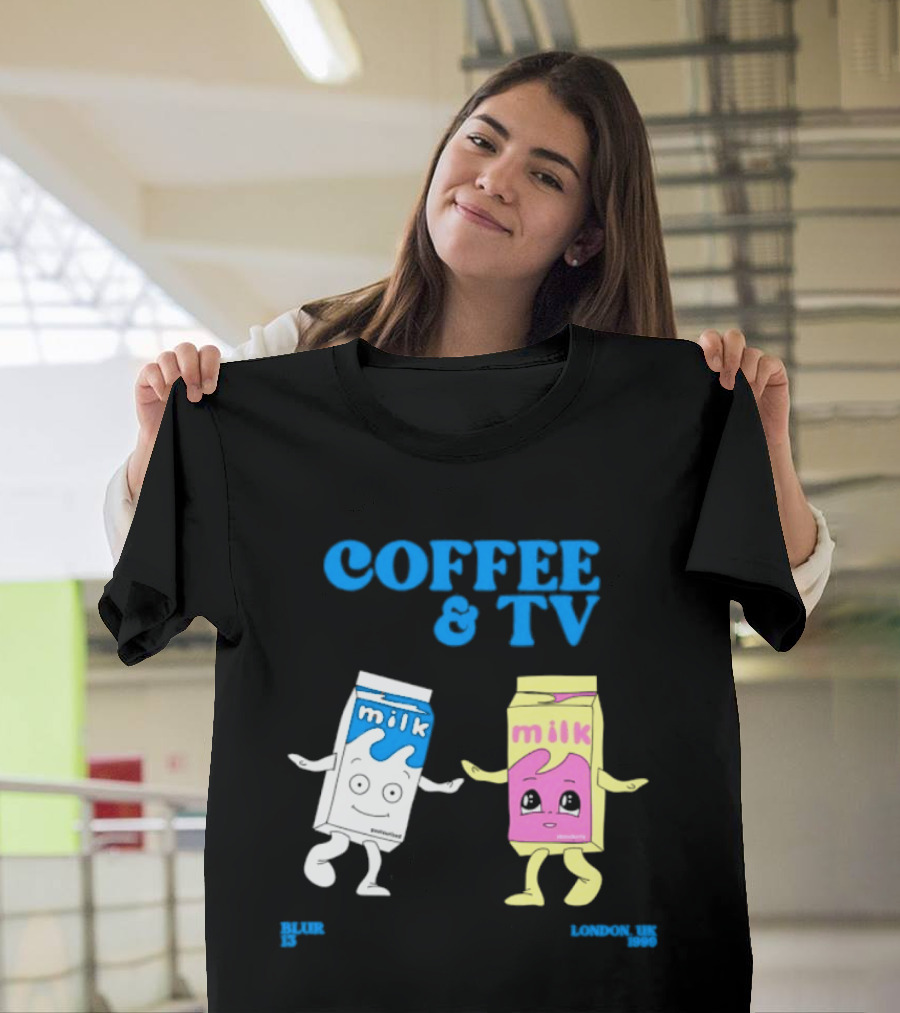 Blur Coffee & TV Milk Cartons 13 London UK 1999 Britpop T-Shirt