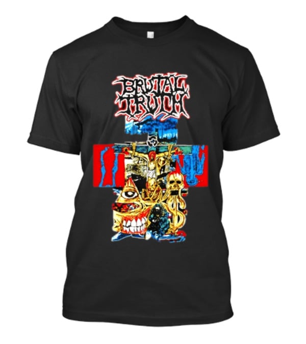 Brutal Truth Crucifix Skull Grindcore Band T-Shirt