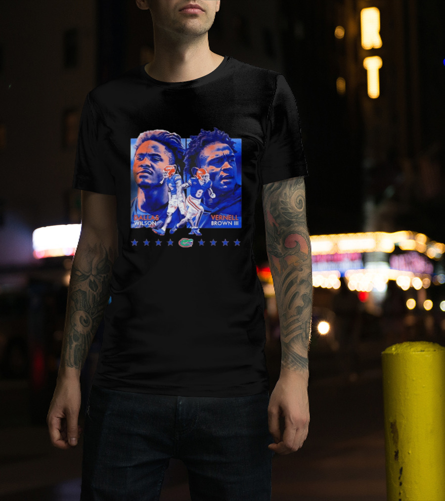 Dallas Wilson Vernell Brown III Florida Gators NCAA Football Player Portraits T-Shirt