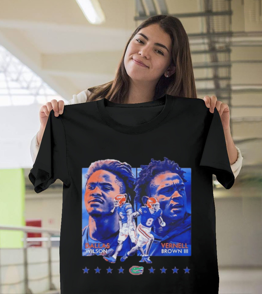 Dallas Wilson Vernell Brown III Florida Gators NCAA Football Player Portraits T-Shirt