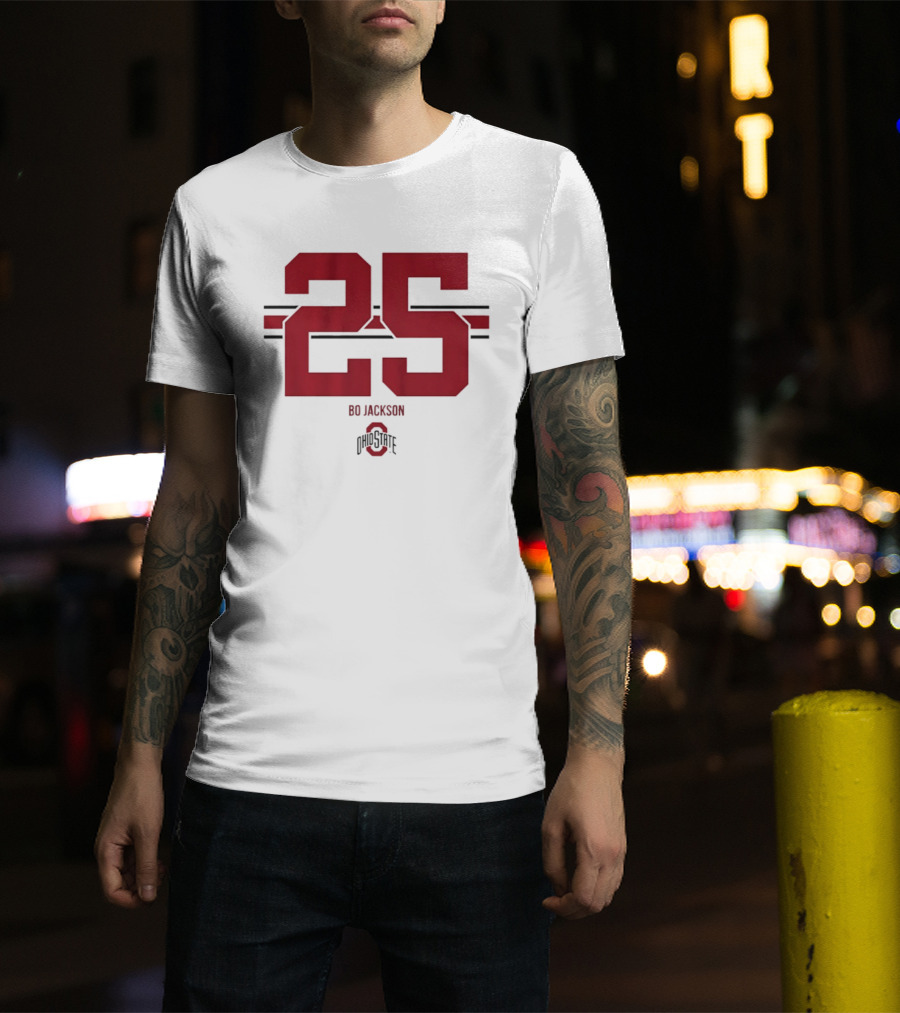Bo Jackson 25 Ohio State Buckeyes NCAA Football T-Shirt