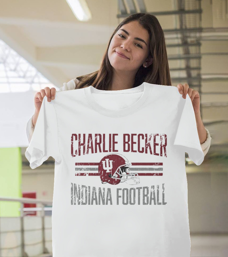 Charlie Becker Indiana Hoosiers Football Helmet Hero NCAA T-Shirt