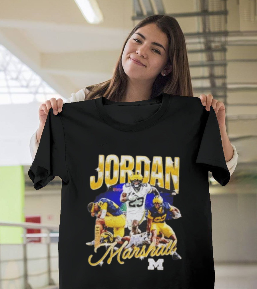 Jordan Marshall Michigan Wolverines 23 Football Collage T-Shirt