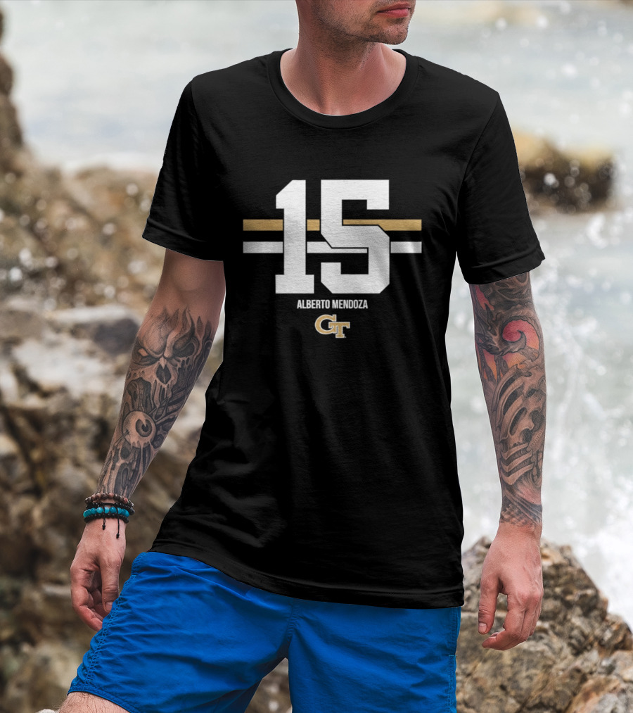Alberto Mendoza 15 Georgia Tech NCAA GT Football T-Shirt