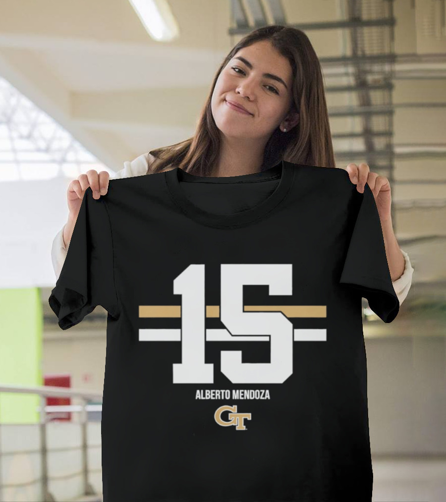 Alberto Mendoza 15 Georgia Tech NCAA GT Football T-Shirt