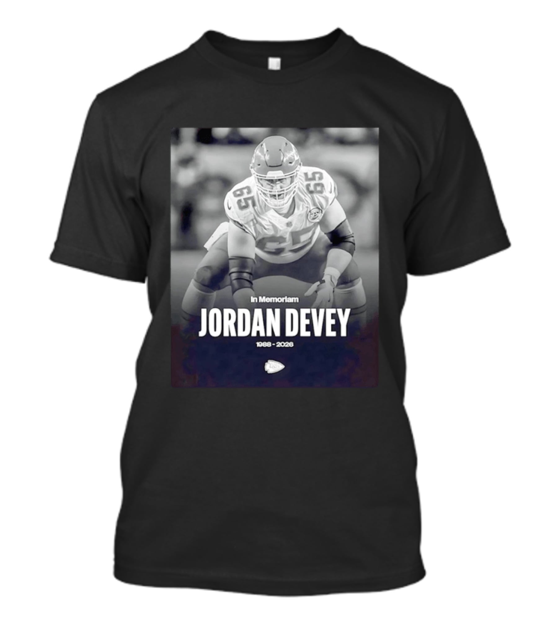 In Memoriam Jordan Devey 1988 2026 Kansas City Chiefs NFL T-Shirt