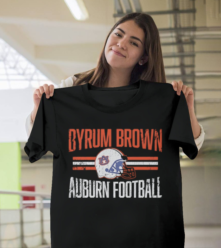 Byrum Brown Auburn Football NCAA Tigers Helmet Hero T-Shirt