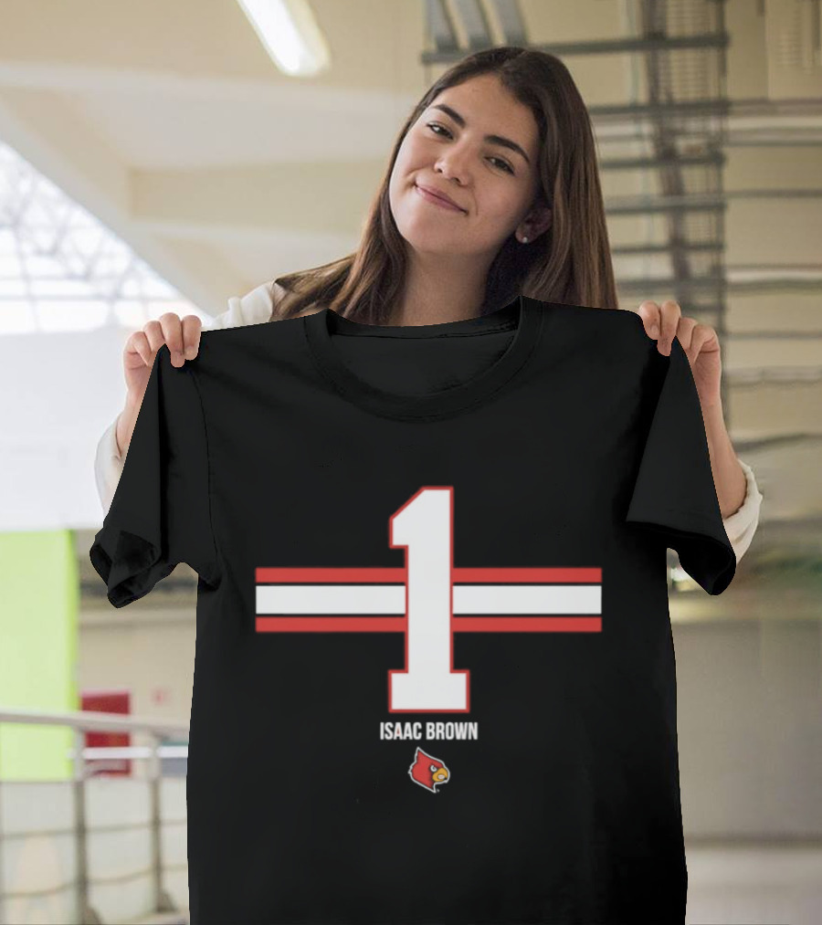 Isaac Brown 1 Louisville Cardinals NCAA Football Number T-Shirt