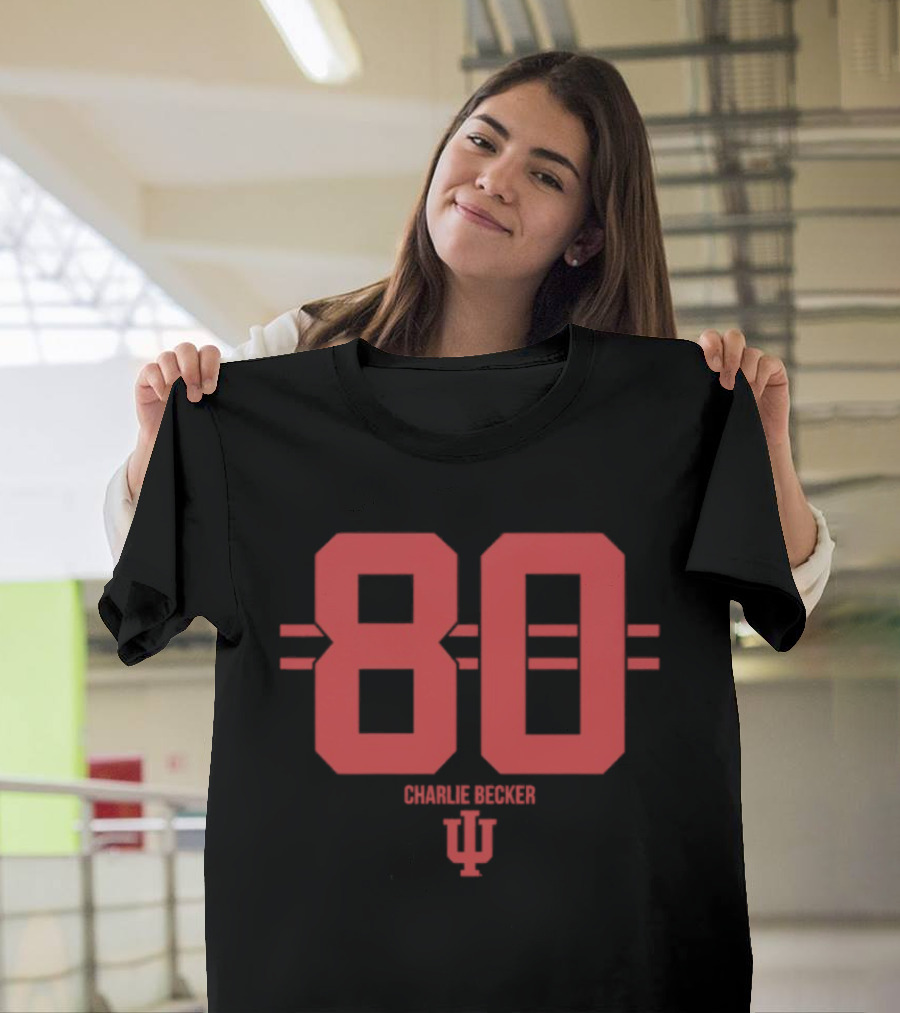 Charlie Becker 80 Indiana Hoosiers NCAA Football IU T-Shirt