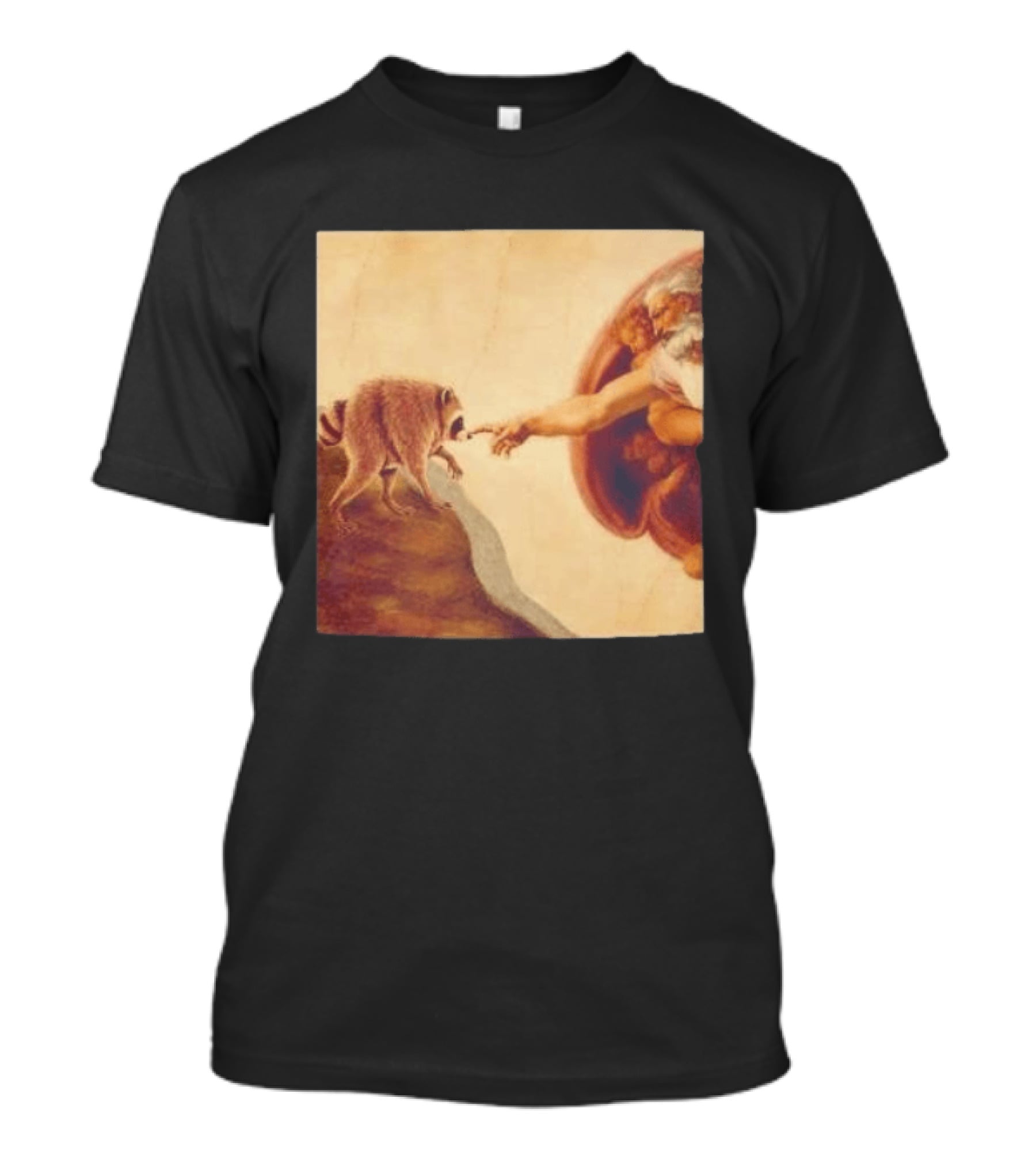 Jimothy Raccoon And The Creation Of Adam Renaissance Mashup T-Shirt