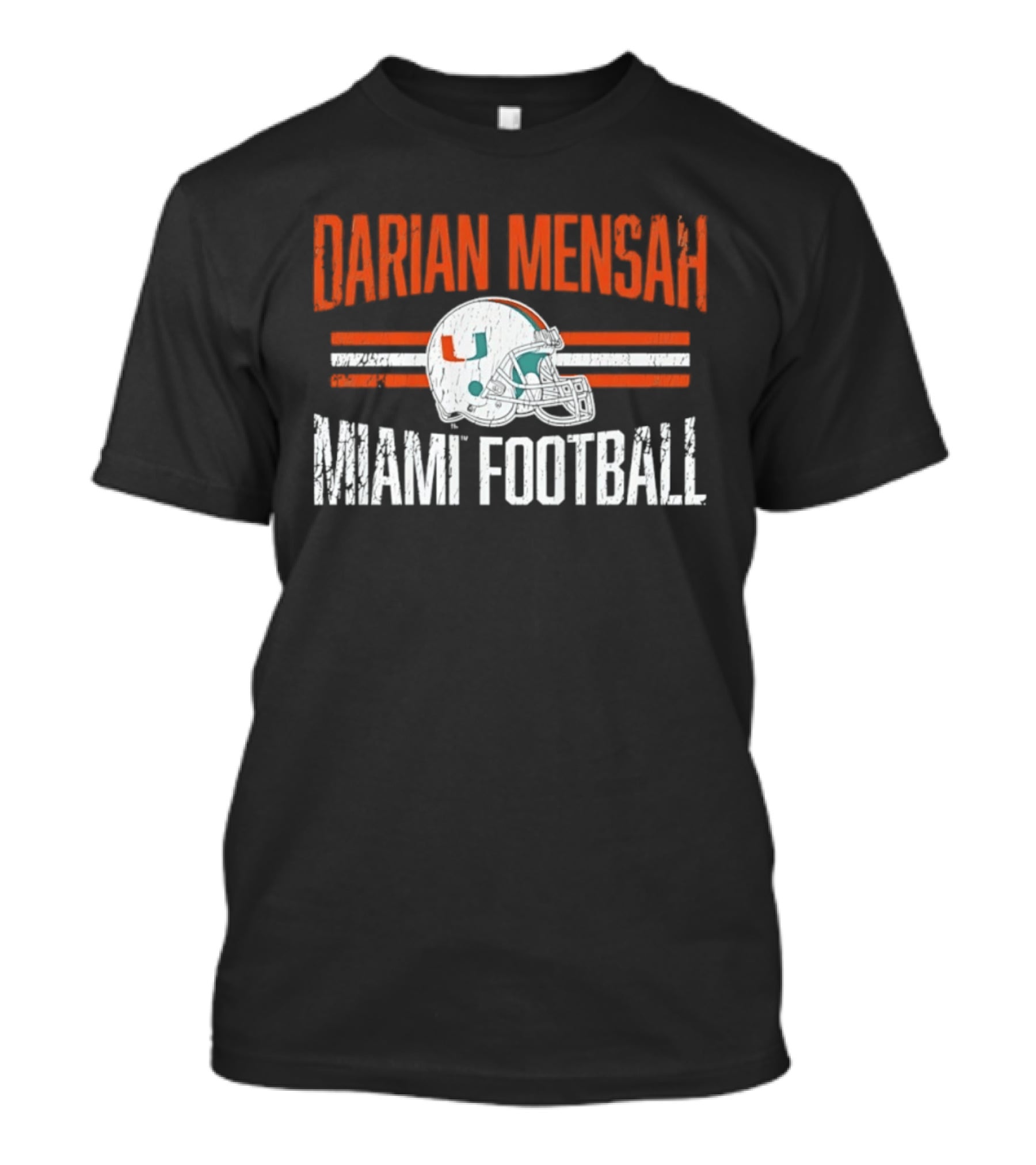 Darian Mensah Miami Football NCAA Hurricanes Helmet Hero T-Shirt