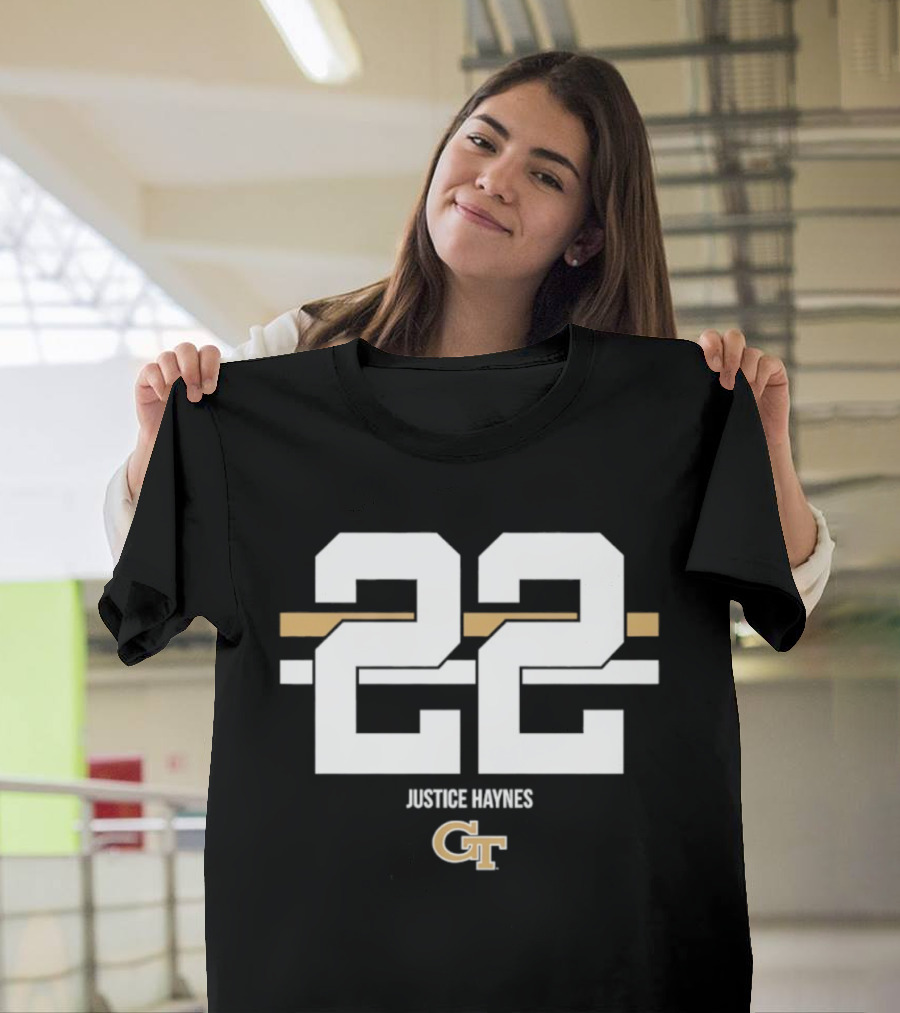 Justice Haynes 22 Georgia Tech GT NCAA Football T-Shirt