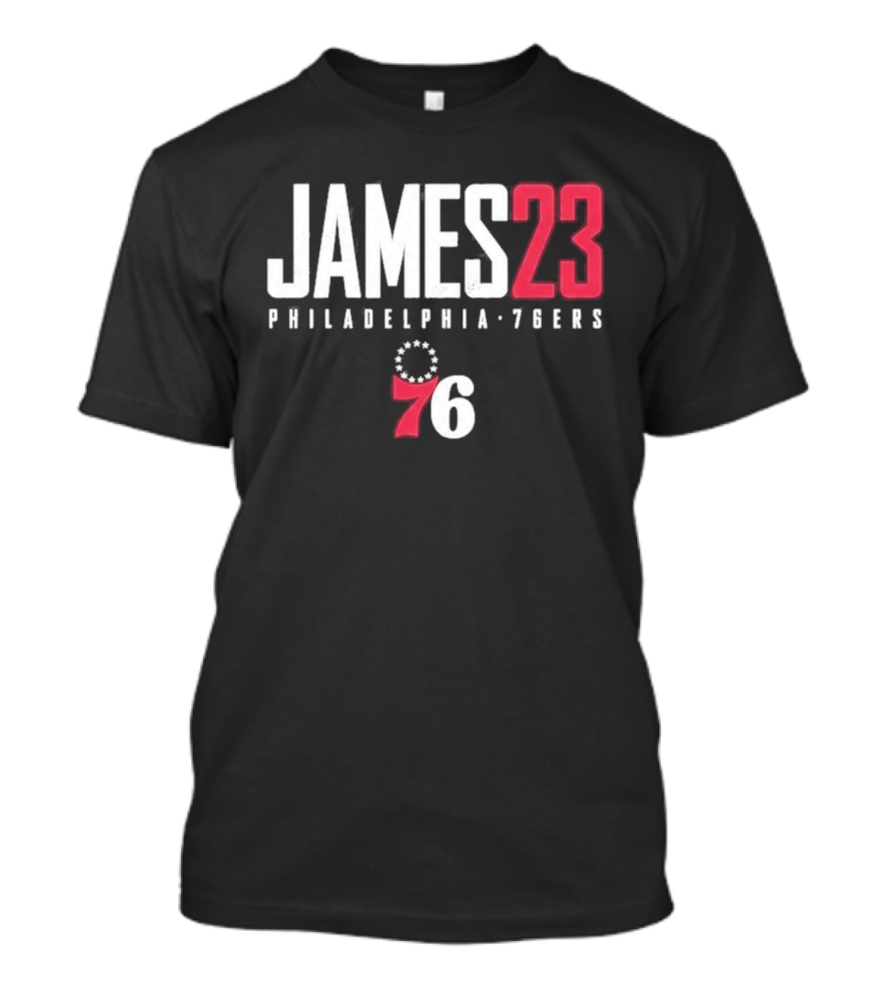 LeBron James 23 Philadelphia 76ers Distressed NBA Jersey T-Shirt