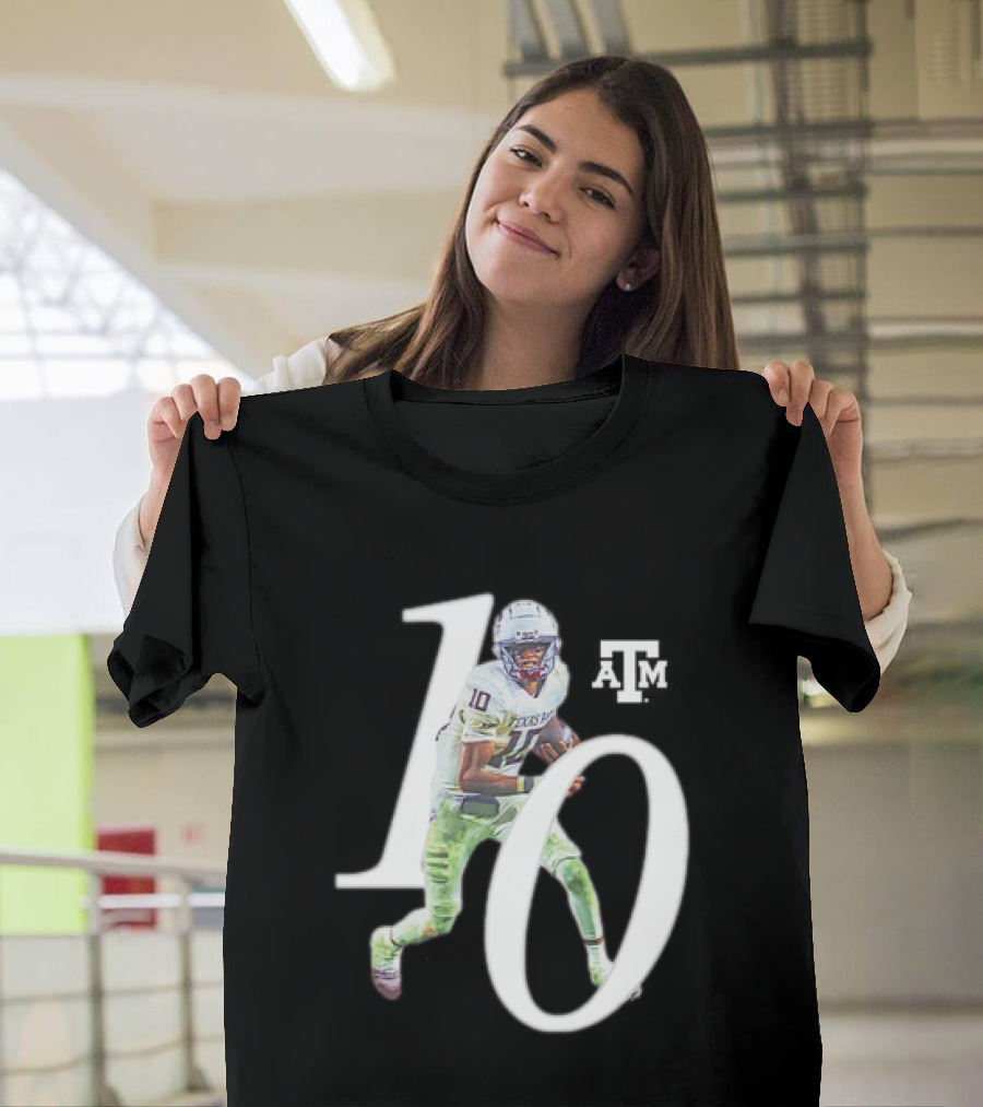 Texas A&M Aggies Marcel Reed 10 Football Player Action Pose T-Shirt
