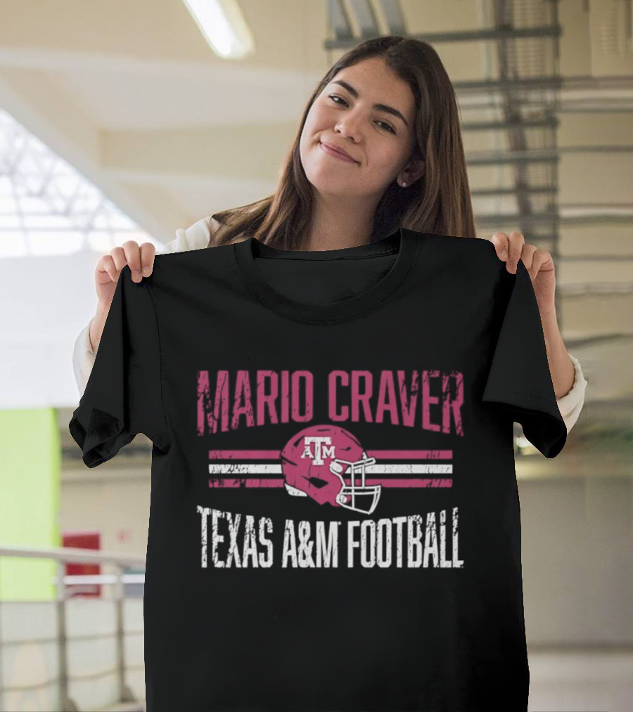 Mario Craver Texas A&M Aggies NCAA Football Helmet Hero T-Shirt